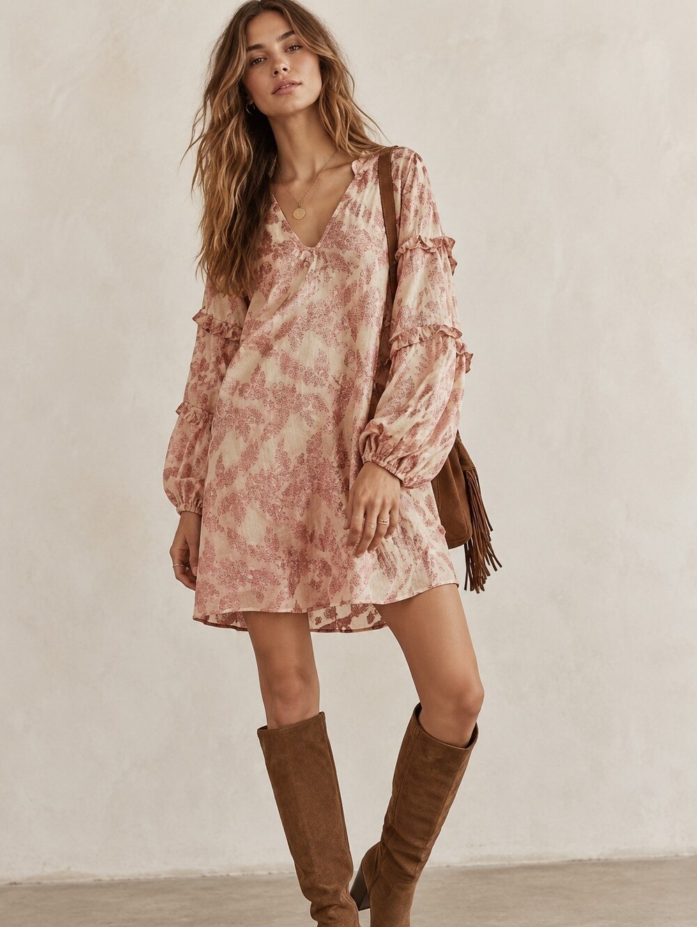 NWT Free People x Jen's Pirate Booty Rising Star Shimmer Rose Mini Dress Medium